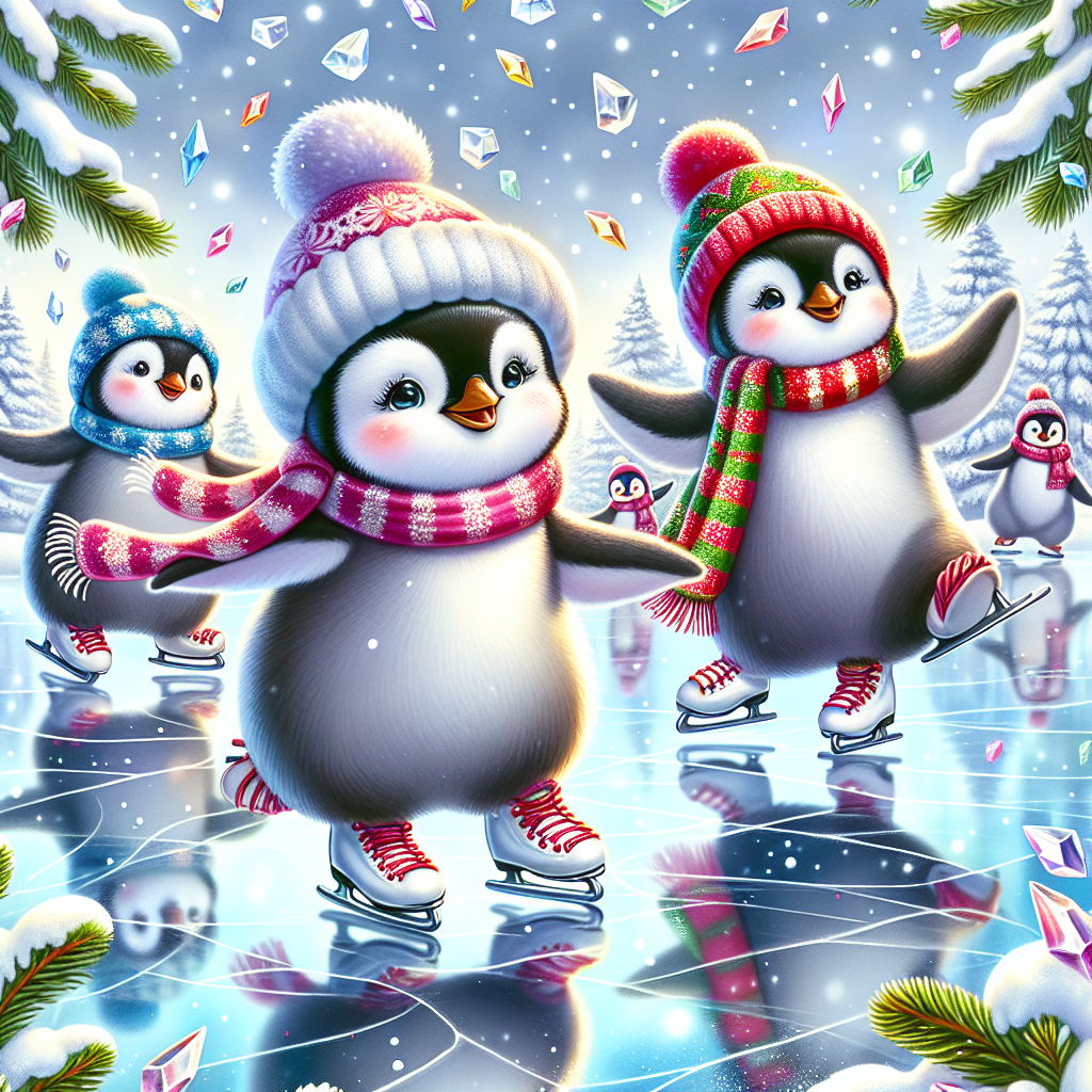 Drawing of a festive scene where penguins are ice skating on a frozen pond, with confetti falling from the sky in celebration of Christmas.
Generated with these interests: Penguins, Ice Skating, and Confetti.
Made with ❤️ by AI.