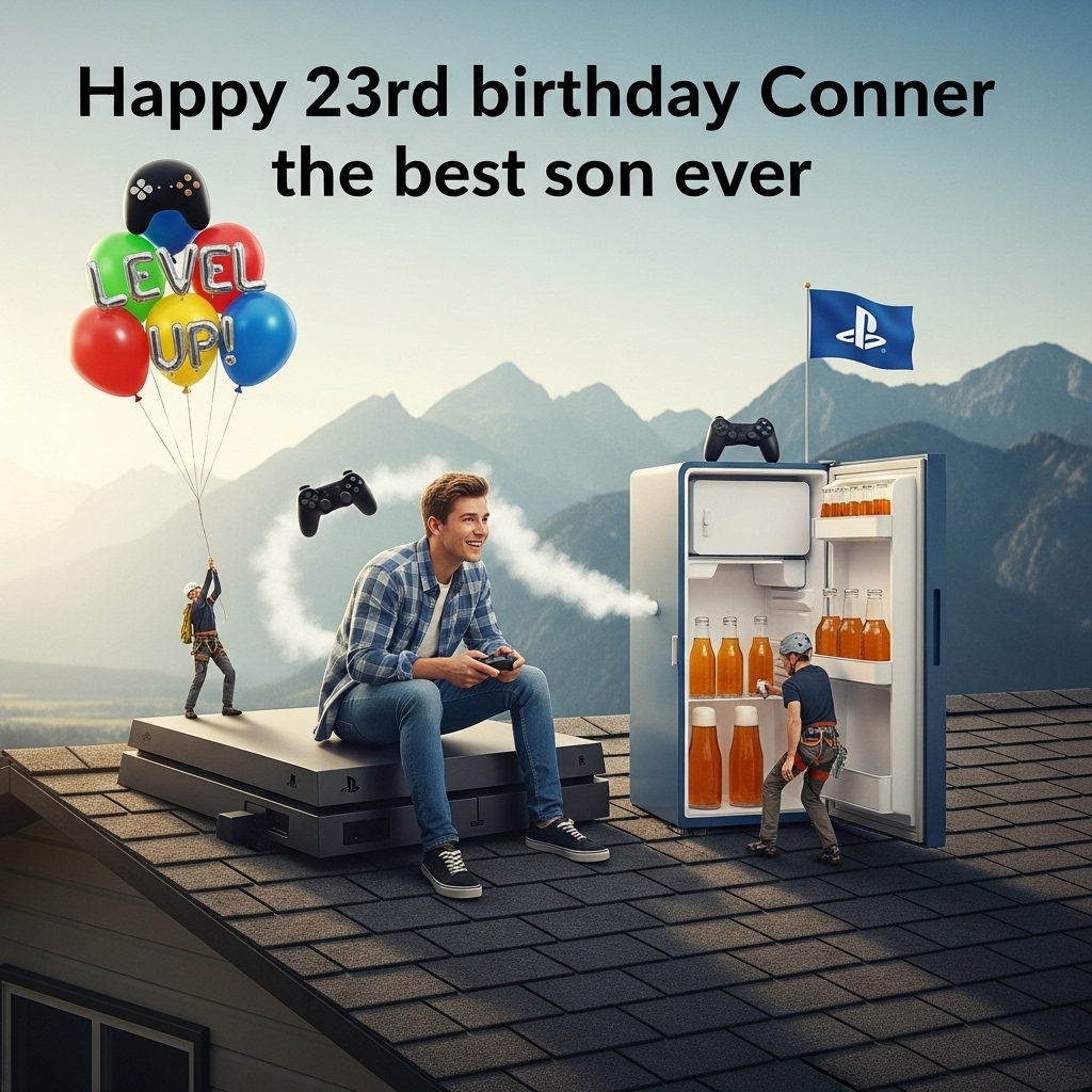 Roofing PlayStation smoking drinking beer climbing mountains , and Birthday Card
