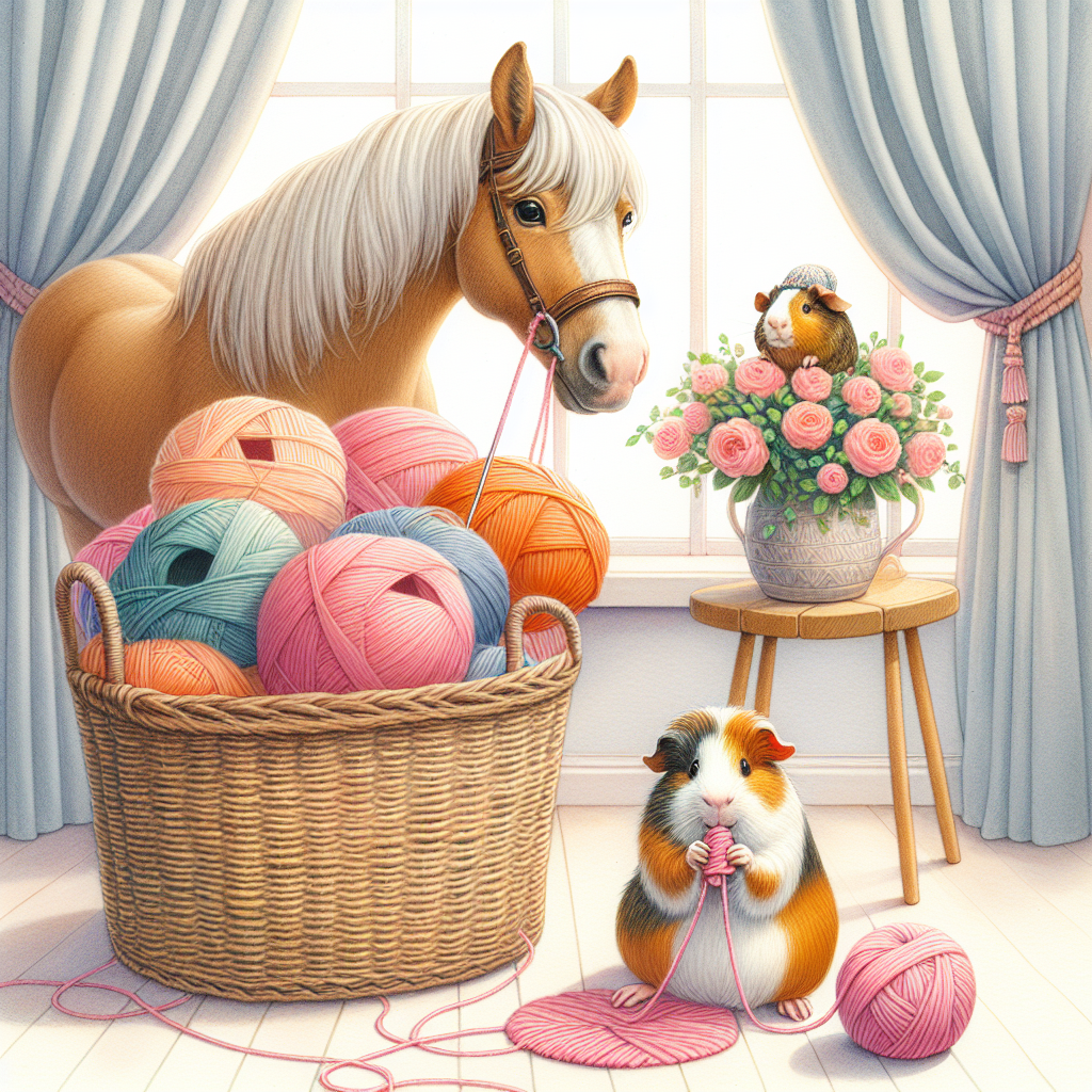 Horse, Knitting, and Guinea pig Mothers-day Card
