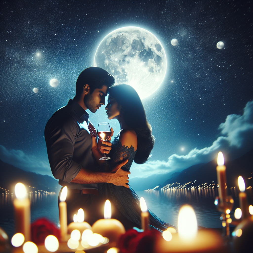 NIGHT TIME , STARS , MOOON , INDIAN COUPLE , DRINKING , WINE, HUGGING , SEX , Birthday Card