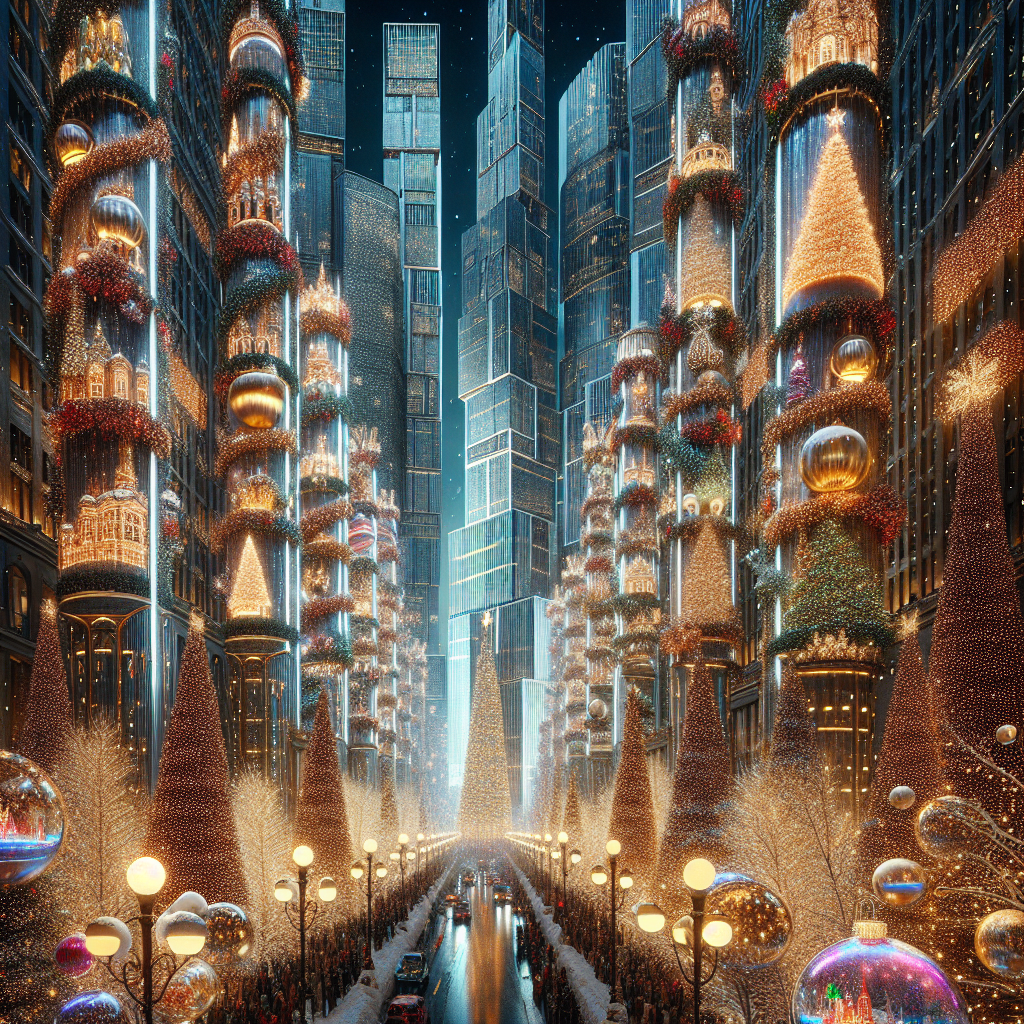 The media city's Christmas party is a lively scene set against a backdrop of skyscrapers draped in festive lights. Christmas trees line the avenues, each adorned with sparkling ornaments and surrounded by joyous crowds. Snow globes dot the landscape, offering delightful vignettes of Santa's workshop and winter wonderlands. Decorations hang from every lamppost, turning the city into a realistic, yet comical, stage for holiday festivities.
Generated with these themes: Media city christmas party, Christmas trees with lights, Snow globes, and Decorations.
Made with ❤️ by AI.