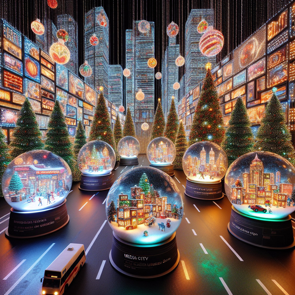 A media city transformed into a yuletide paradise, where Christmas trees twinkle with lights at every corner, marking the celebration spot. Meanwhile, snow globes provide a touch of fantasy, showcasing tiny, humorous scenes that playfully juxtapose the bustling city life. Garlands and ornaments drape over the urban canvas, inviting passersby to a Christmas party that celebrates the season with a blend of realism and fun.
Generated with these themes: Media city christmas party, Christmas trees with lights, Snow globes, and Decorations.
Made with ❤️ by AI.