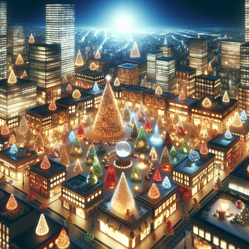 Imagine a media city aglow with the twinkling lights of numerous Christmas trees, positioned like beacons of holiday cheer. Each tree is draped in a multitude of colorful lights, casting a warm and inviting glow. Amidst this urban winter wonderland, snow globes occupy storefronts and office lobbies, each a miniature scene of Christmas merriment, while decorations festoon the streets and buildings, adding a touch of whimsy to the sophisticated cityscape.
Generated with these themes: Media city christmas party, Christmas trees with lights, Snow globes, and Decorations.
Made with ❤️ by AI.