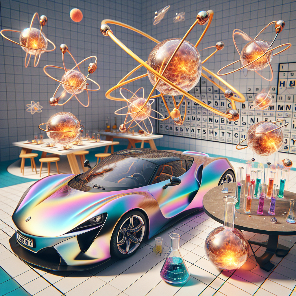 Imagine a whimsical birthday scene set against a backdrop of dynamic geometric shapes. A sleek, sports car with an iridescent paint job appears to float in mid-air. Giant helium atoms fill the scene, their electrons joyously dancing around the nucleus. A table draped with a periodic table like a tablecloth hosts levitating conical flasks, each bubbling with glowing potions. To top it all off, a birthday cake featuring layers designed like orbiting electron rings enchants the viewer, forging a surreal combination of motor engineering sophistication and enchanting chemistry.
Generated with these themes: Toyota MR2, chemistry.
Made with ❤️ by AI.