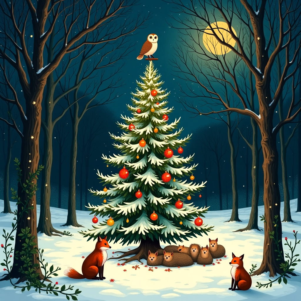 Christmas tree New-year Card