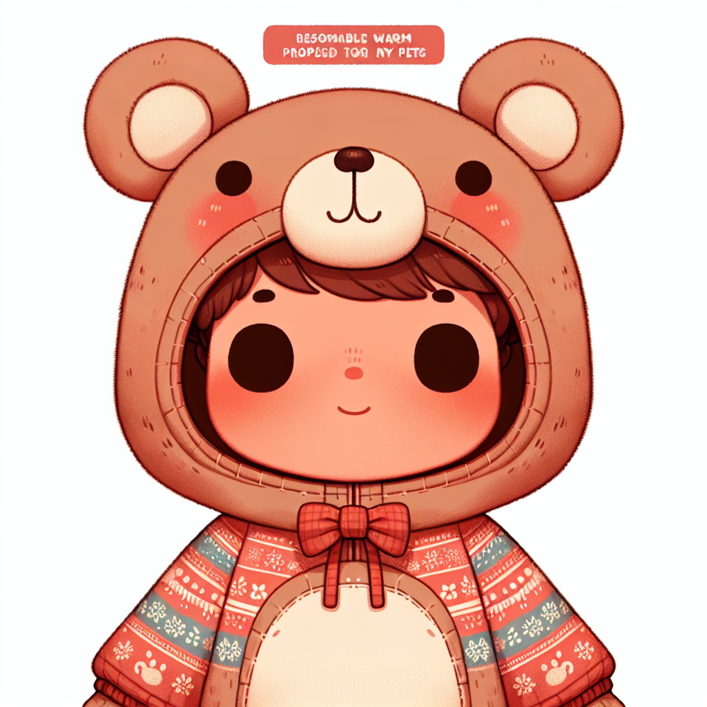 A charming Christmas-themed vector illustration depicts a child dressed in a festive bear costume. The child's coat is styled to mimic the look of a bear, complete with ears on the hood. This playful outfit includes a warm build, as the young one's innocent eyes peek out, evoking a sense of holiday joy without featuring any pets.
.
Made with ❤️ by AI.