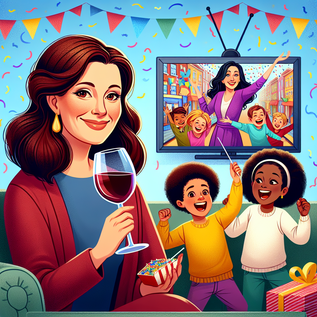 A delightful birthday-themed illustration showcases a Caucasian brunette woman savoring a glass of wine with a serene smile, comfortably seated on a snug couch. In the backdrop, the television is active, broadcasting a vibrant cartoon show. Surrounding her, her energetic children of varied descents, a Black boy and a Middle-Eastern girl, are engaged in playful antics and joyful shouting. Despite the controlled chaos, it seems to contribute to the festive atmosphere, with streamers and balloons occupying the spaces around the cheerful upheaval.
Generated with these themes: Brunette woman drinking wine with TV on and screaming kids in the background .
Made with ❤️ by AI.