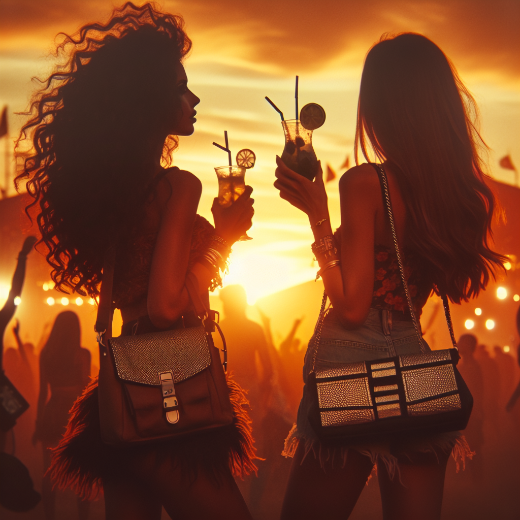 Visualize an enchanting music festival scene during the magical golden hour of sunset, with the warm glow bathing every corner. The two central figures are Caucasian females. One possesses long, curly dark hair and enjoys a mojito, completely mesmerized by the festival's rhythmic trance. Her friend, with straight brown hair, wears multiple handbags on her shoulder, each bag reflecting the hues of the setting sun. Together, their silhouettes dance against the vivid evening sky, fully embodying an unforgettable birthday soirée.
Generated with these themes: Mojito, Music festival, Sunset, Caucasian female with long curly dark hair, Caucasian female with straight brown hair, and Handbags.
Made with ❤️ by AI.