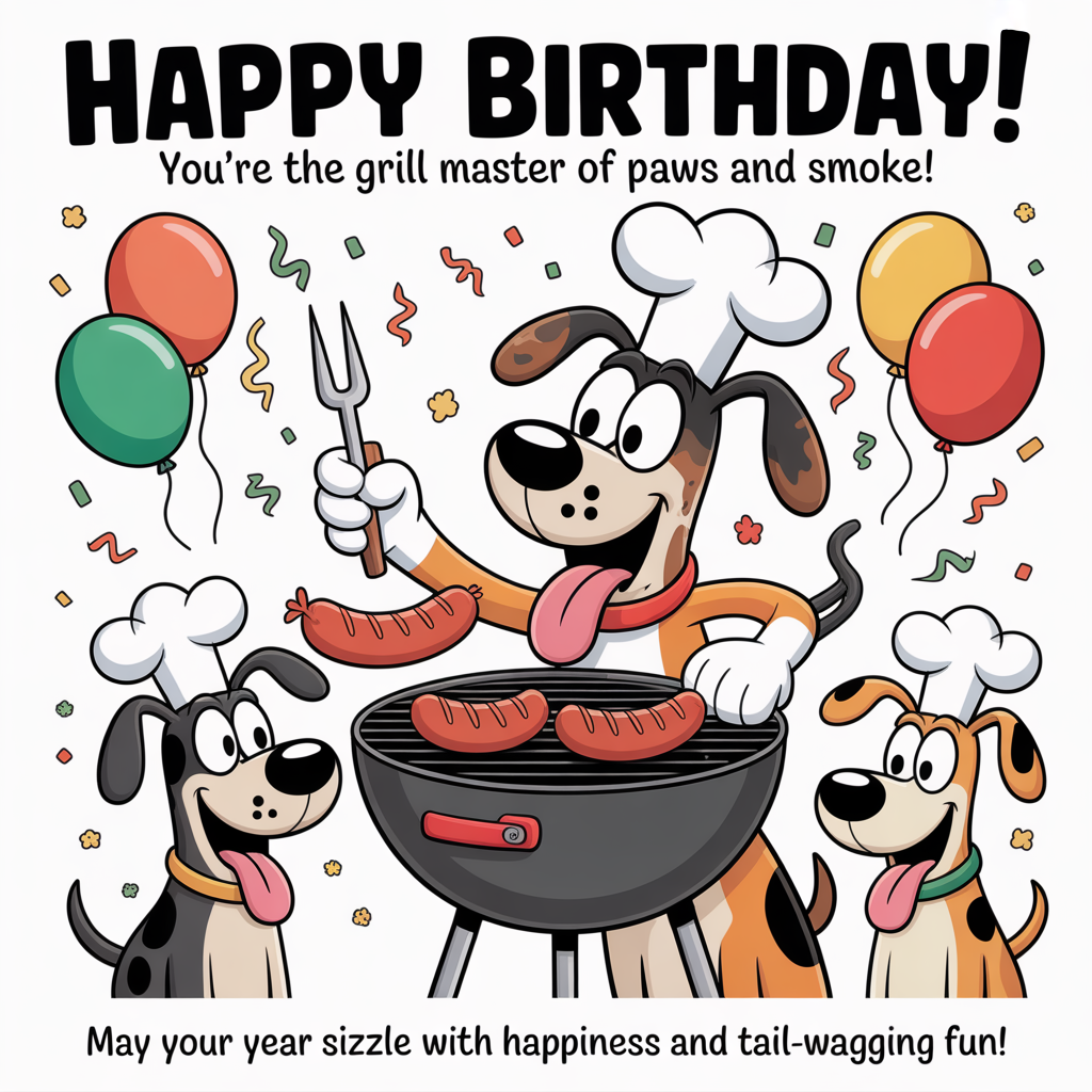 BBQ, Dogs, and Birthday Card