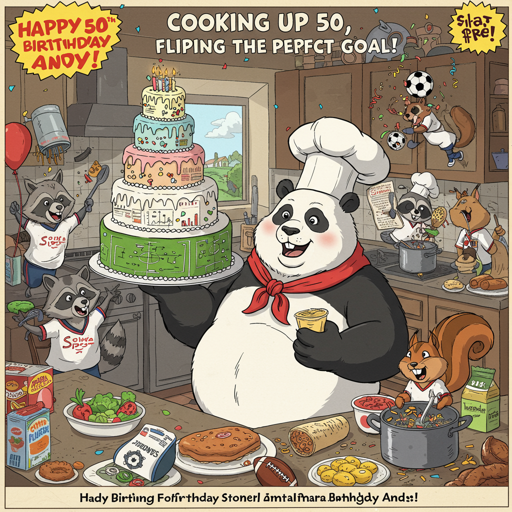 50, Cooking, Animals, Spreadsheet, Football, Food, and Birthday Card
