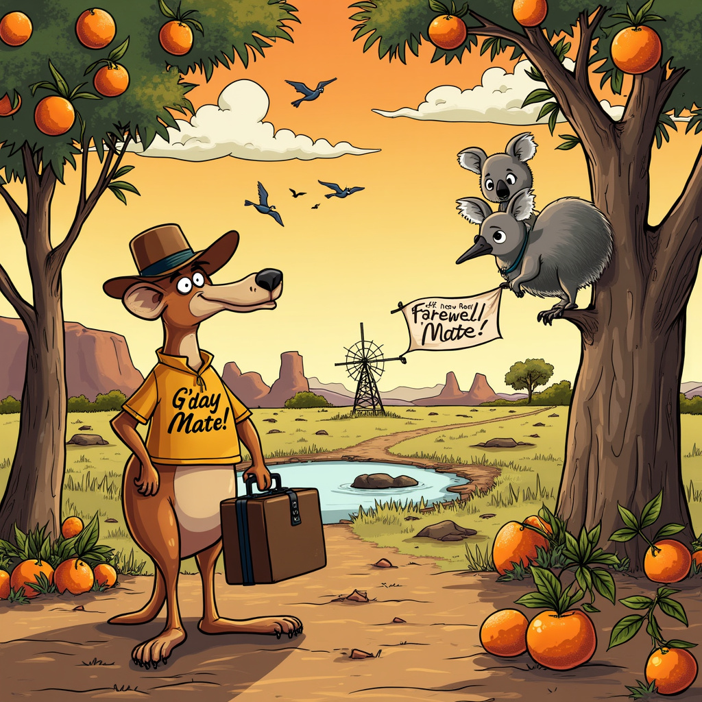 Australia , and Orange trees Farewell Card