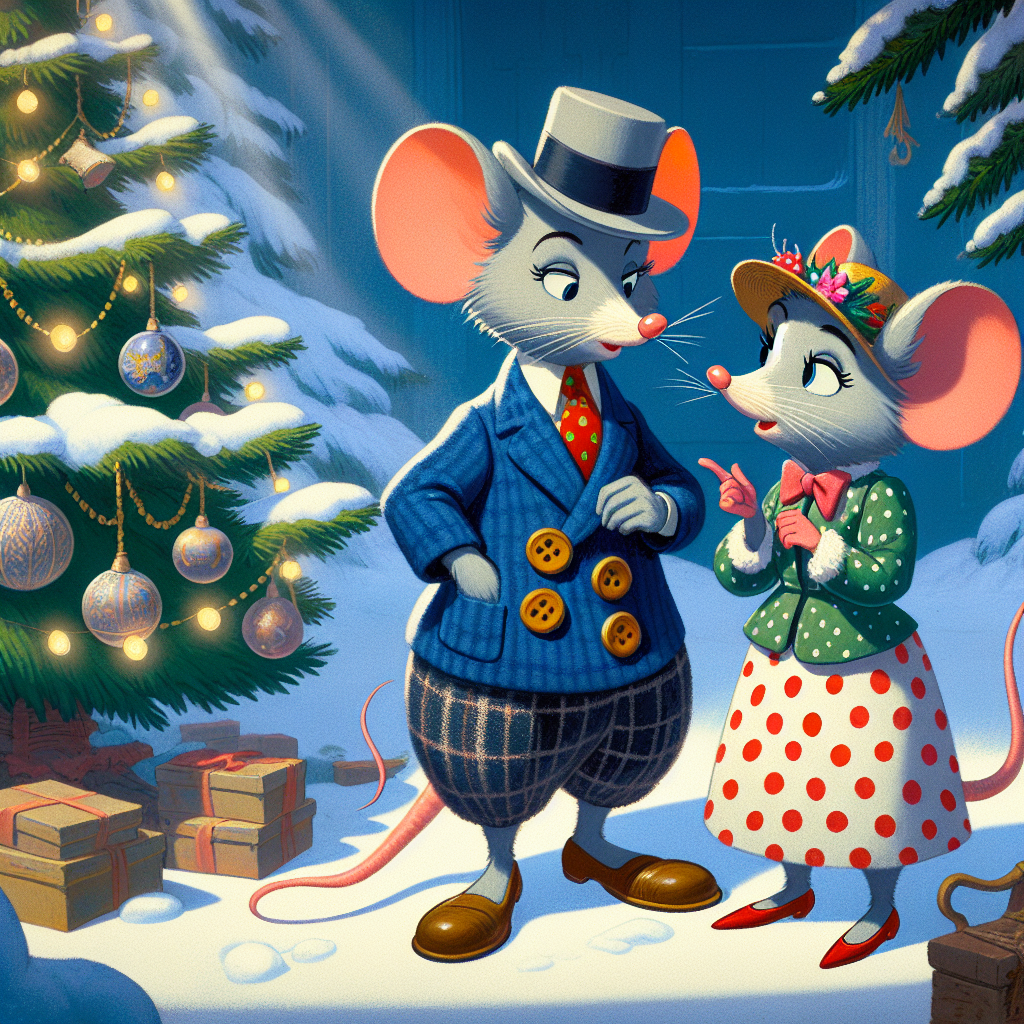 Drawing of a Disney-themed Christmas setting where Mickey Mouse and Minnie Mouse are seen planning business strategies around a beautifully decorated tree.
Generated with these interests: Disney, Business, and Tree.
Made with ❤️ by AI.