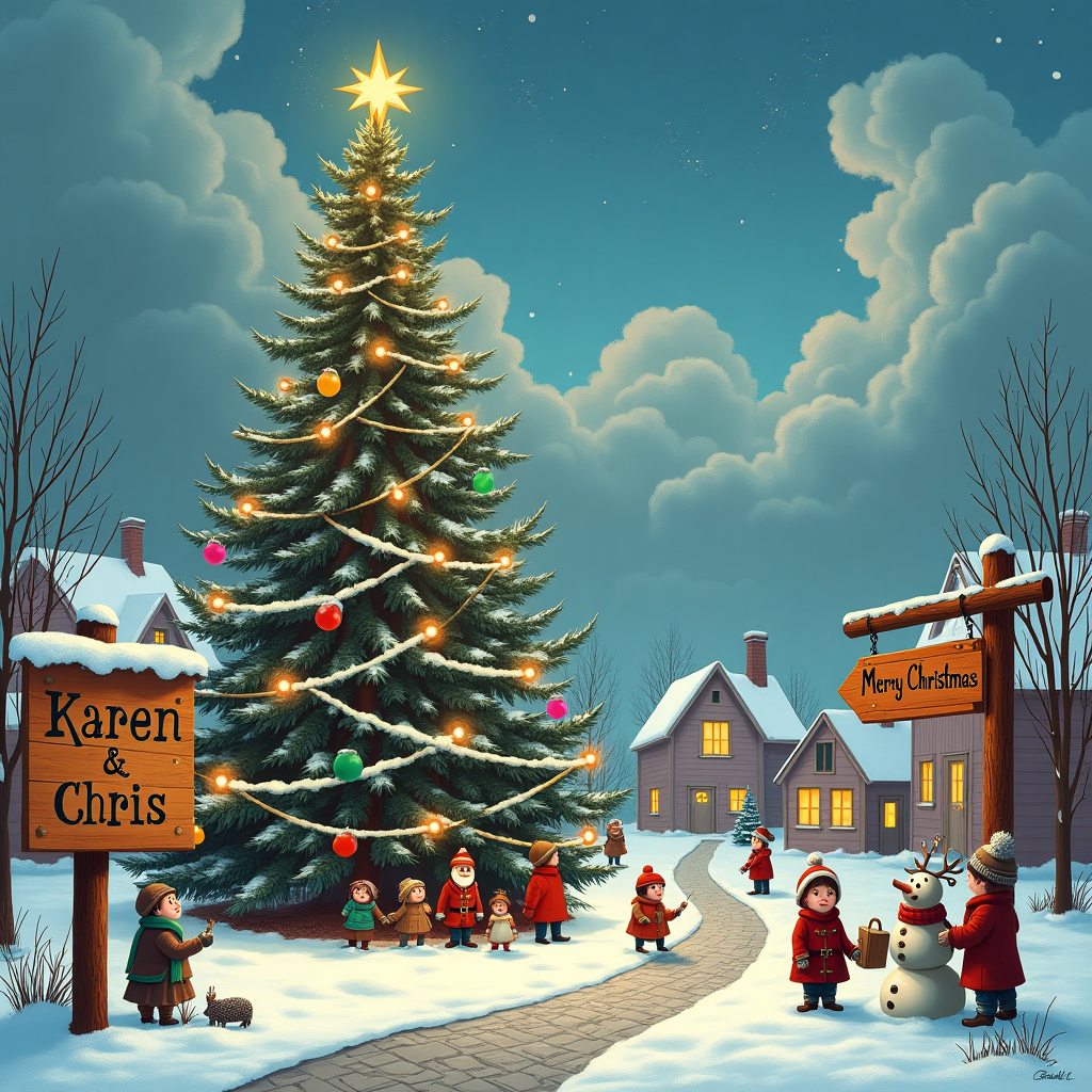 Christmas tree made of steel structure Christmas Card
