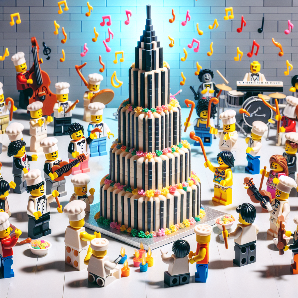 Envision a humorous scene at a lively birthday celebration. In this scene, the centerpiece is a cake designed to look like a grand skyscraper constructed from Lego bricks, pulsating with life as music notes float around it. The guests are crafted as vibrantly colored Lego minifigures, with a mixture of Caucasian, Hispanic and Black minifigures. Some are shown wearing tiny chef hats and aprons, gleefully decorating small fondant buildings. An orchestra, consisting of both male and female minifigures across a range of descents including Middle-Eastern and South Asian, plays captivating birthday tunes in the background.
Generated with these themes: Lego, Music, Architecture , and Baking.
Made with ❤️ by AI.