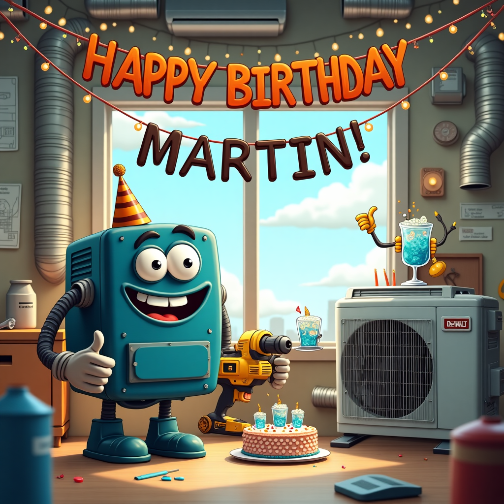 HVAC, Dewalt, and Trane Birthday Card