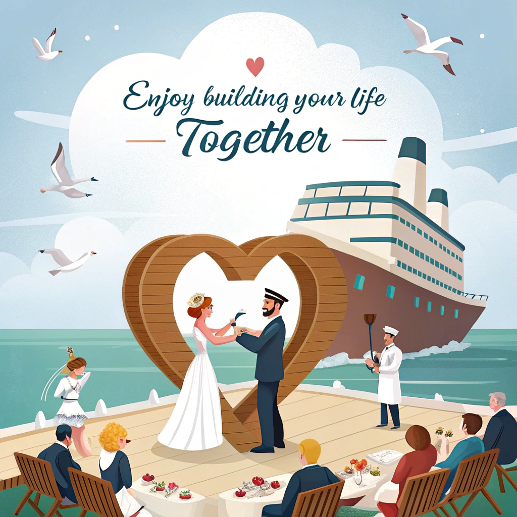 Wedding on a cruise ship, and Wedding Card