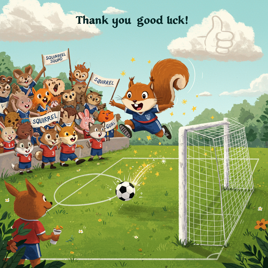 Football scoreing goals, and Thank-you Card