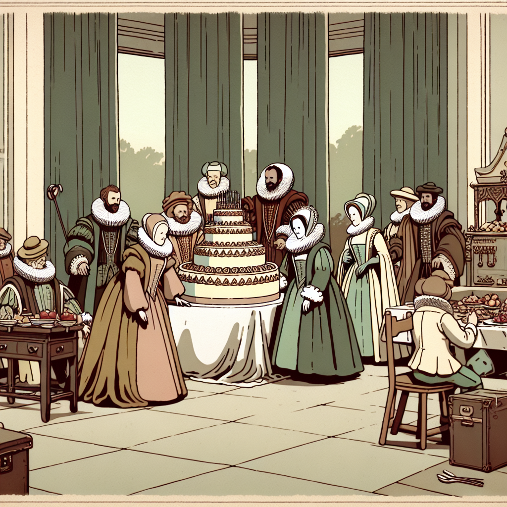 Visualize a solemn birthday scene occurring in a cartoon format. The backdrop color palette is muted, giving off a quiet and soft atmosphere. The room echoes with the soft notes of music reminiscent to ABBA's style. Amongst this setting, a group of cartoon characters, styled after individuals from the Tudor period, engage in conversation. They are cloaked in elaborate period attire, including ruffled collars and intricate detailing. A focal point in this scene is a cooking station. At this station, a cartoon chef is carefully adding finishing touches to a cake. Interestingly, the cake echoes the Tudor period of the characters, designed to resemble a banquet feast from that era as it fittingly captures the solemn ambiance of the celebration.
Generated with these themes: Abba, Tudors, and Cooking.
Made with ❤️ by AI.