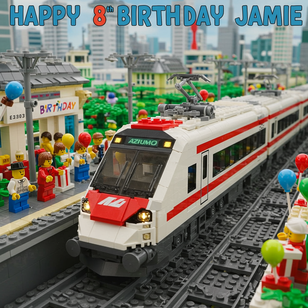 Lego trains, lego, azuma trains, and Birthday Card