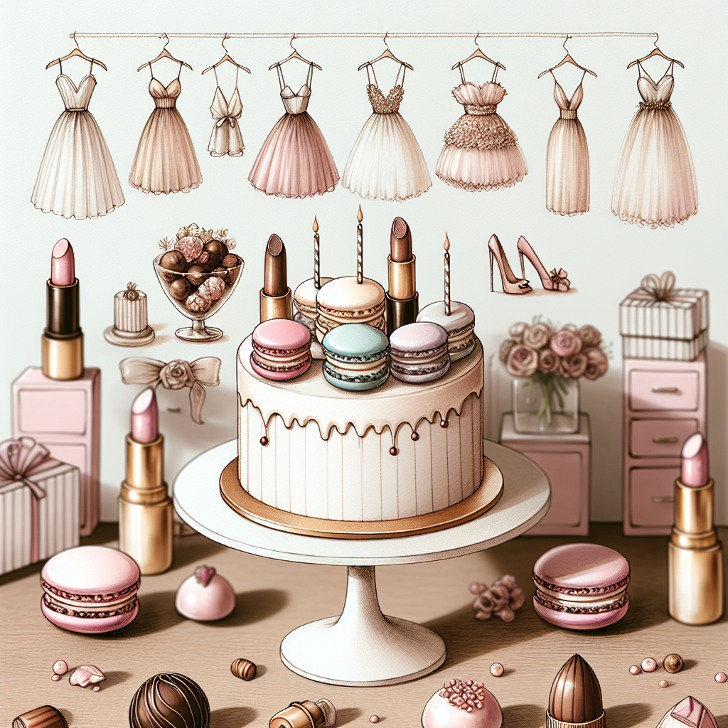Imagine a cute, stylish birthday illustration highlighting a truly aesthetic blend of pastels. A table in the center is adorned with an assortment of delectable treats — macarons in a delicate palette, rich chocolate truffles, and a small, intricately decorated cake that's a mini work of art in itself. Next to these sweets, there's a collection of charming, petite lipsticks that serve as striking décor, paying homage to the beauty theme. In the backdrop, lightly sketched silhouettes of chic dresses and high-heels appear to hang on invisible hangers, offering an enchanting display that completes this fashion-themed birthday scene. This setup strikingly pairs whimsy with celebration.
Generated with these themes: Lipstick, Sweets, and Fashion.
Made with ❤️ by AI.