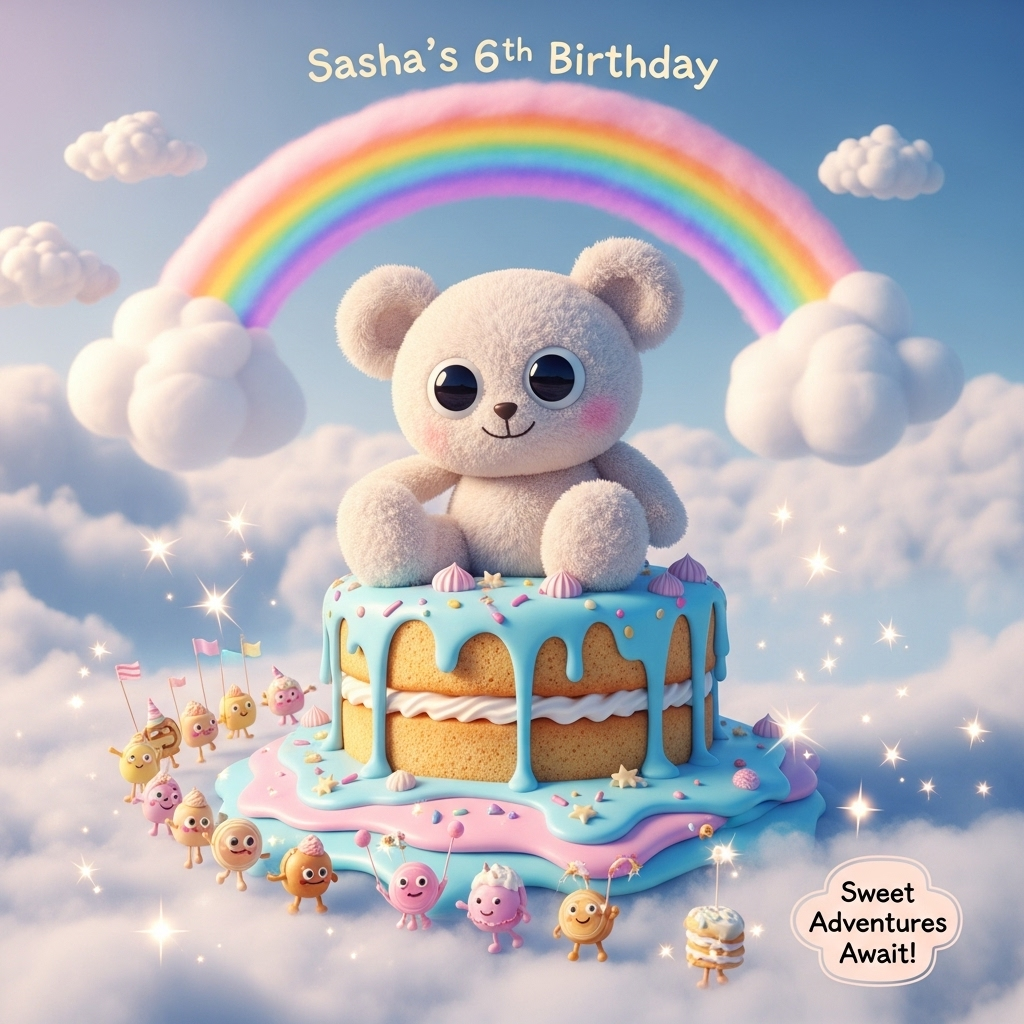 Jellycat, Cake, and Birthday Card