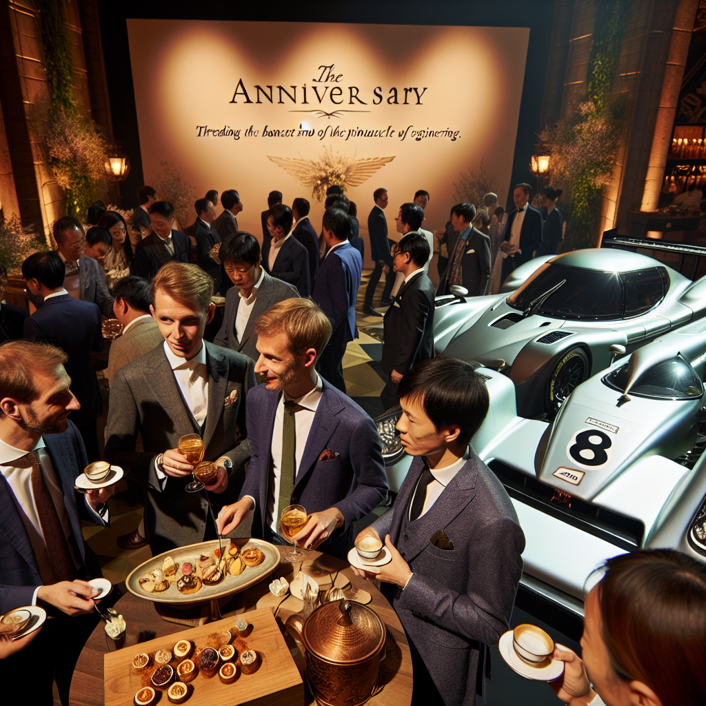 The anniversary celebration takes place in a mysterious setting, filled with the excitement of luxury race cars which invigorates the ambiance. Guests of varied descents and both genders chat while holding artisanal coffee cups, appreciating the high-performance automobiles that represent the pinnacle of engineering. Decadent bites await at stylish food counters, each serving a dish that embodies the essence of the festivities, threading an air of refined elegance into a banquet rooted in the experience of exquisite flavors.
Generated with these themes: Supercars, Coffee, and Food.
Made with ❤️ by AI.