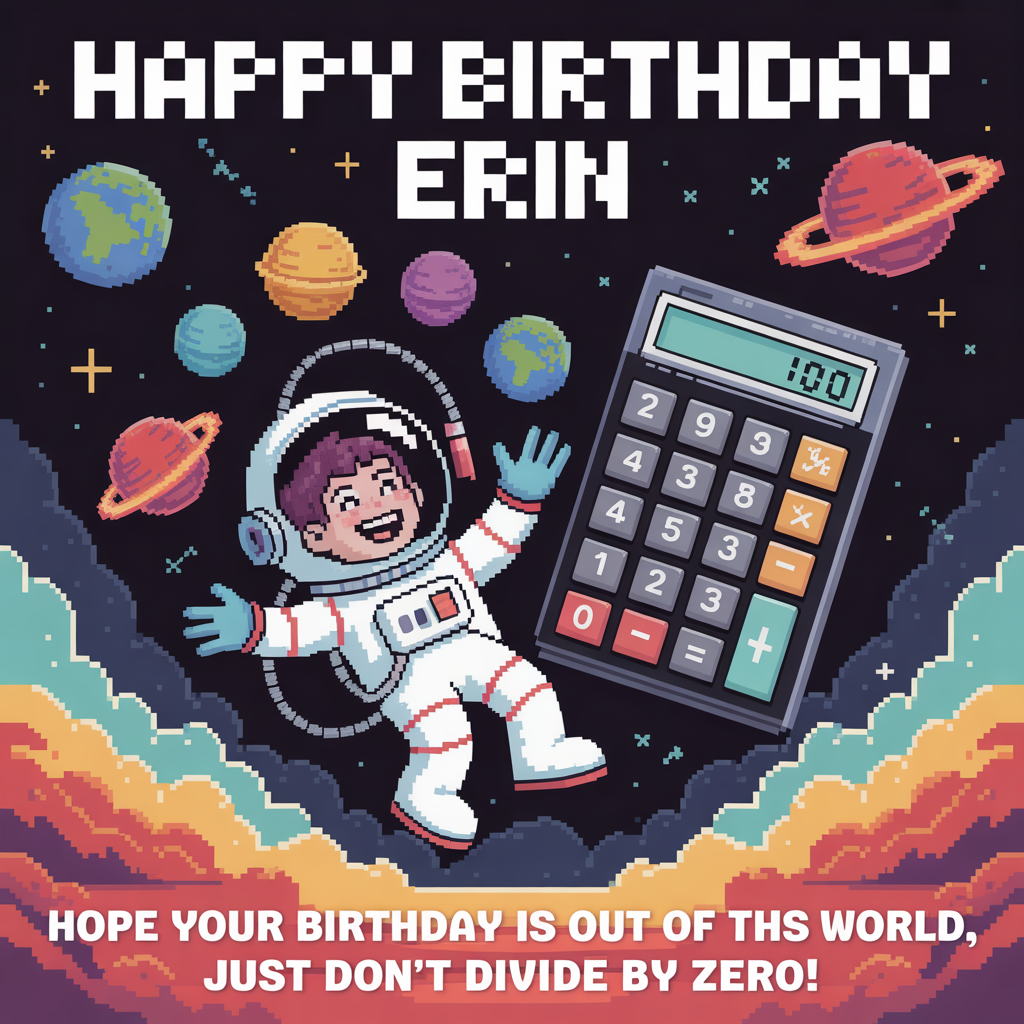 Maths, space, and Birthday Card