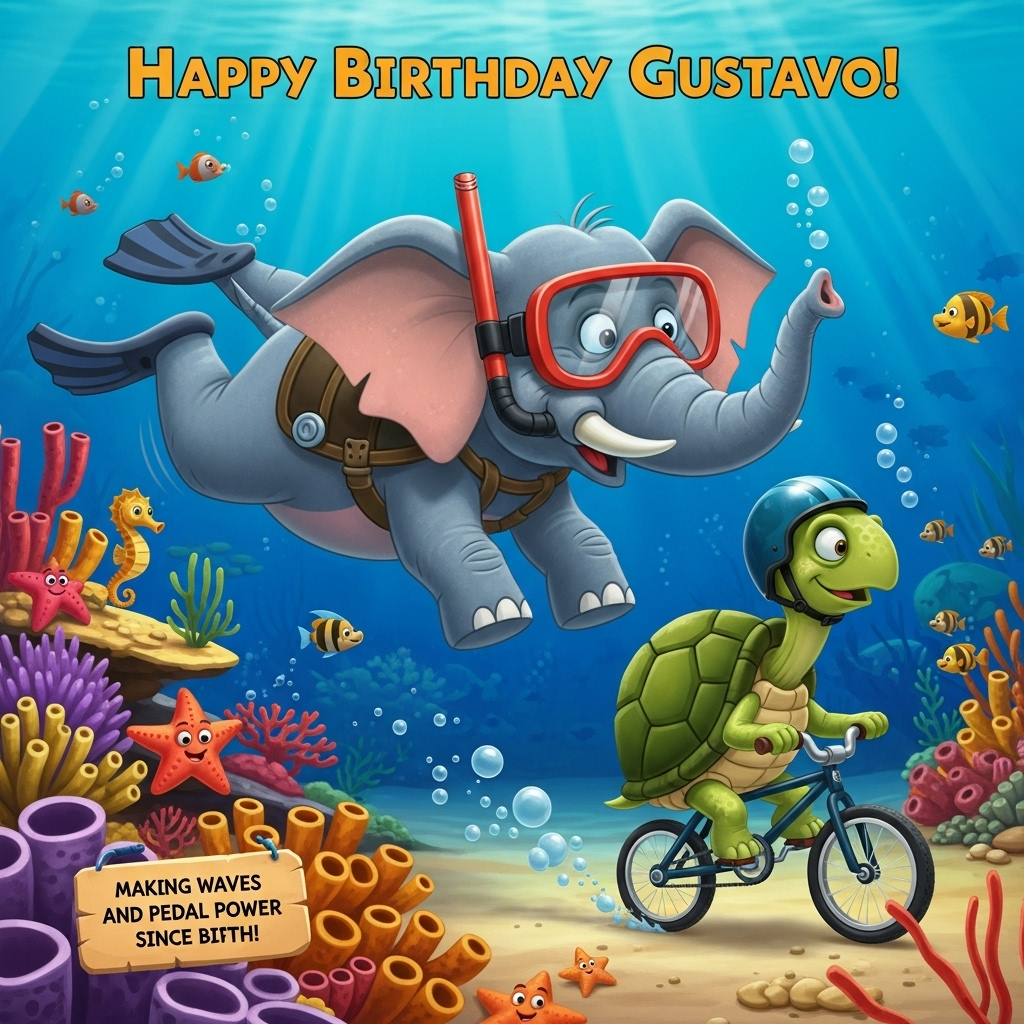 Scuba diving, Biking, and Birthday Card