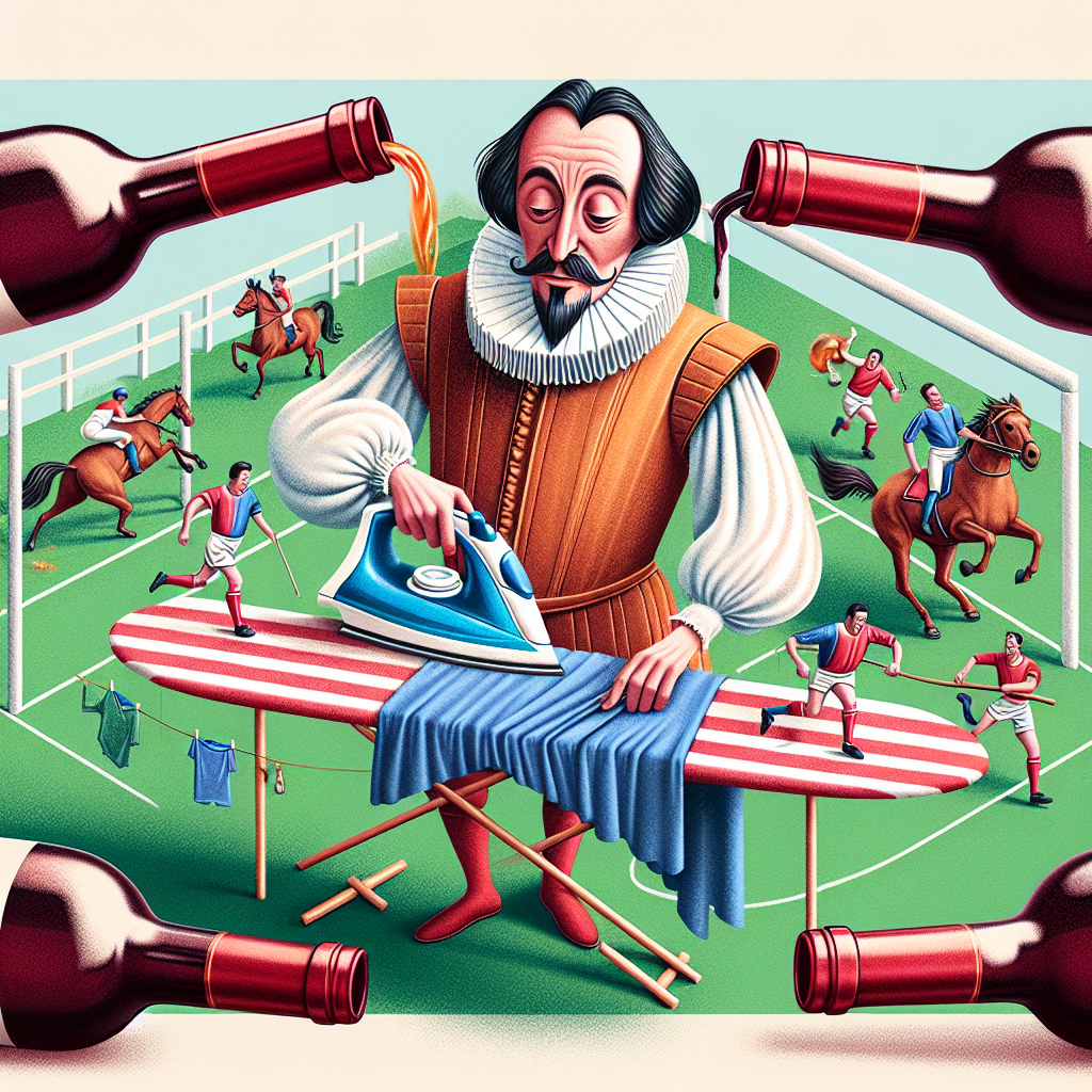 William Shakespeare, Ironing, Red Wine, Horse Racing, and Soccer Birthday Card