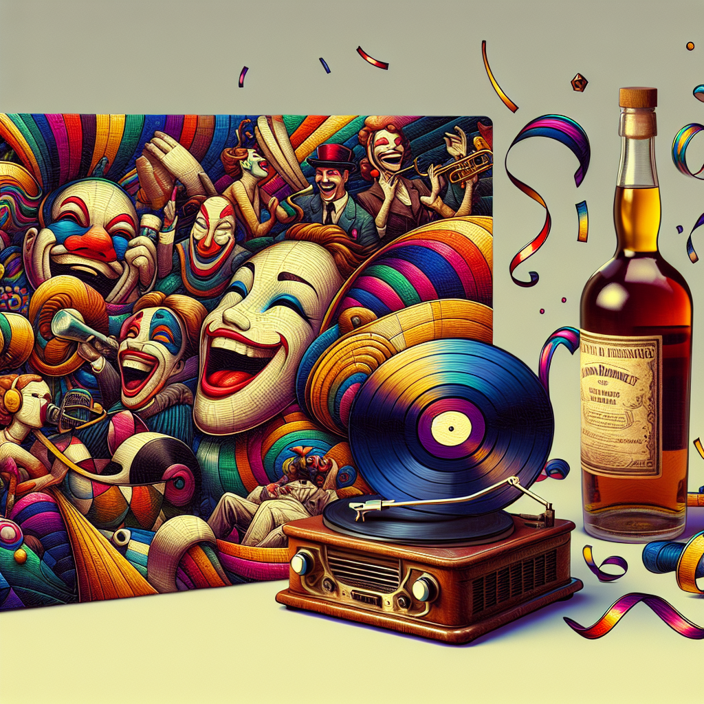 Imagine a delightful and quirky abstract scene. In it, comic-style characters embodying laughter hover over a colorful background. Below them, an artful arrangement of vintage music records, with the uppermost rotating on a classic record player, spreading silent tunes. A distinguished, aged rum bottle makes its presence known, symbolizing refined tastes amidst the engaging environment. Completing the vibrancy of the birthday spirit are strange, confetti-resembling shapes mingling with the objects.
Generated with these themes: Comics, Records, and Rum.
Made with ❤️ by AI.