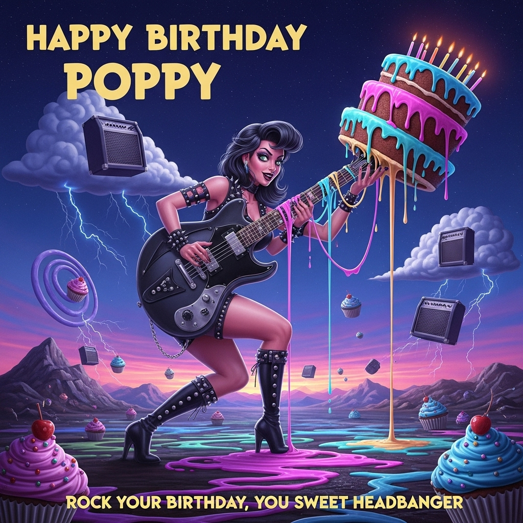 SEXY, HEAVY METAL , CAKES, and Birthday Card