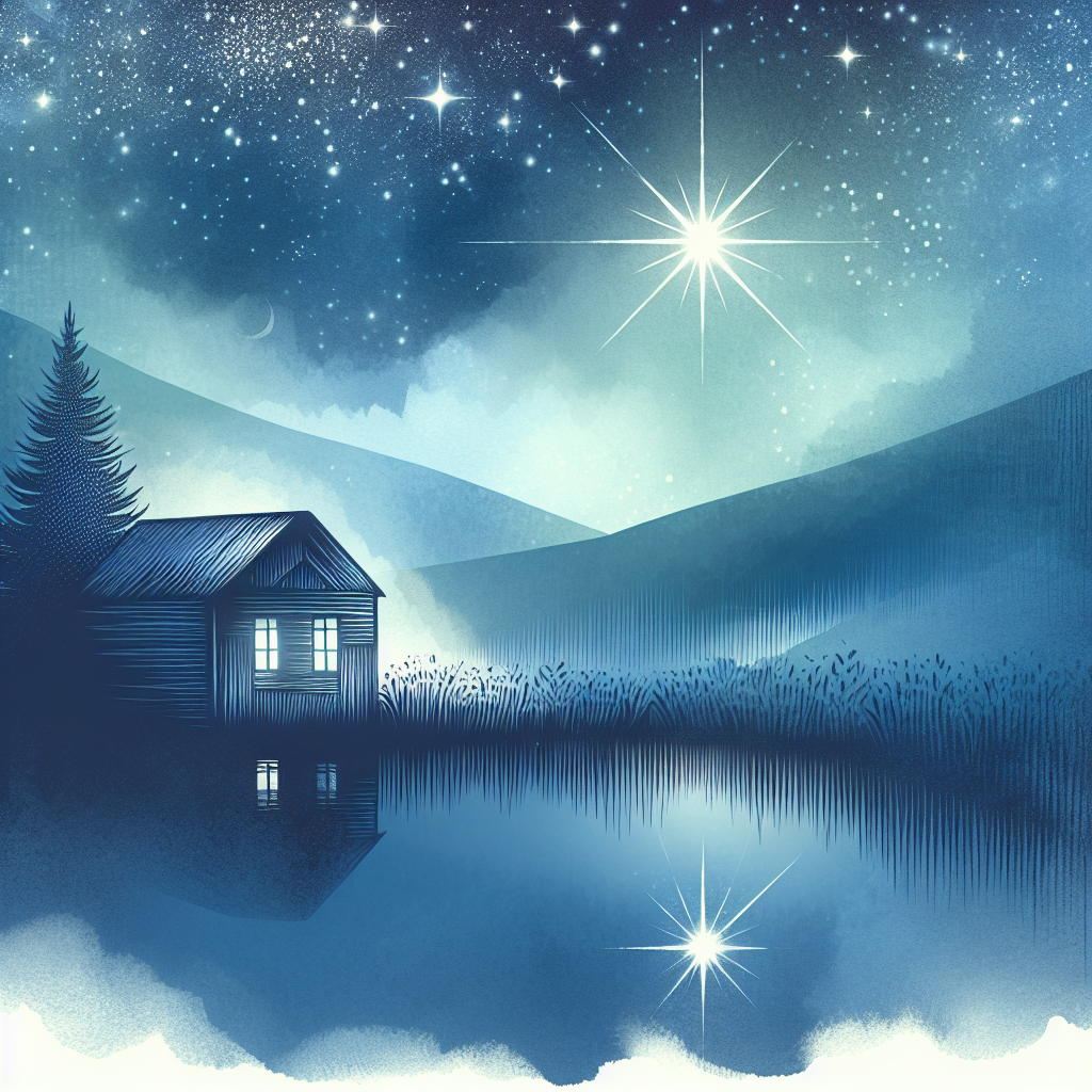 An illustration captures the silent night, showcasing the humble cave where Christ was born. The cave, bathed in a soft blue haze, symbolizes the peacefulness of the occasion. Overhead, the night sky is adorned with a magnificent star that shines its big, bright light down on the earth below.
Generated with these themes: christ birthday cave In the still of the night,  big star above, blue light around.
Made with ❤️ by AI.