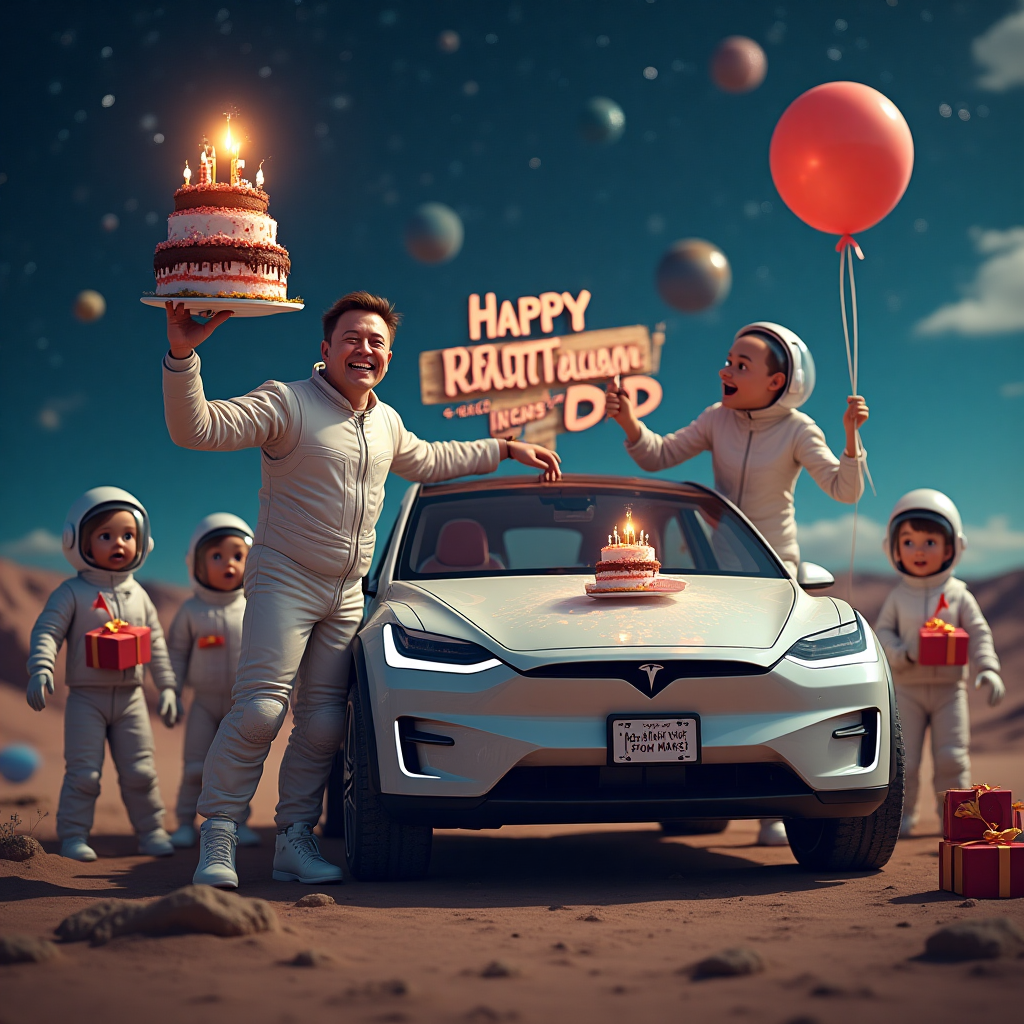 Elon musk, and Birthday Card
