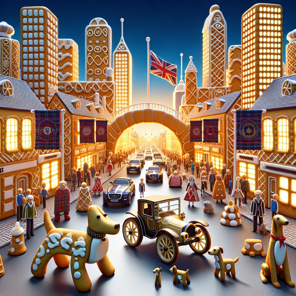 Experience an eccentric anniversary celebration unfolding in a surreal, cartoonish environment. The skyline consists of a unique tessellation of biscuit bricks, and the streets are illuminated by glowing devices resembling modern smartphones. Fluttering banners bearing designs of cannon motifs stand alongside tartan patterns, symbolizing a certain northern European country's pride. Canines, featuring characteristically elongated limbs, saunter upright, interacting with diverse families enjoying a whimsical promenade. At the heart of this fantastical communal gathering, there stands the centerpiece, a grand, animated car of an undefined brand, its wheels crafted from frosted cookies and parked idyllically.
Generated with these themes: Arsenal, Biscuits, Dogs, IPhone , Walking, Family, Porsche , and Scotland.
Made with ❤️ by AI.