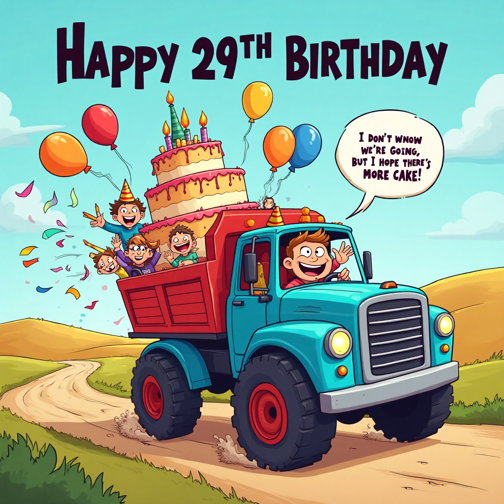 TRUCK DRIVING, BIRTHDAY CELEBRATION, CAKE AND CANDLES, and Birthday Card