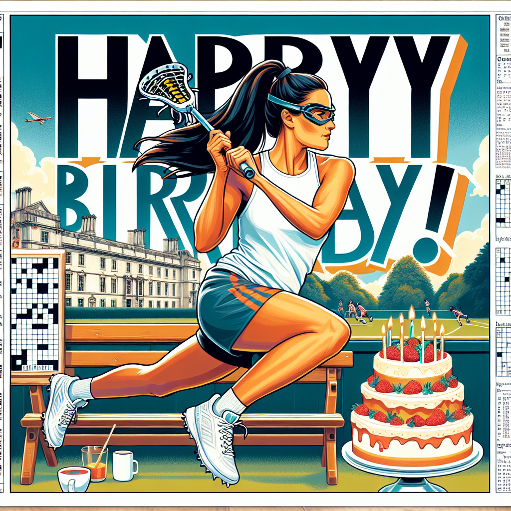 Happy Birthday Jasmine!, Lacrosse , Cambridge, Sporty, athletic, super cool, Epic, 22nd birthday, Best sister, Dark hair, Cake, and Newspaper puzzles at brunch Birthday Card