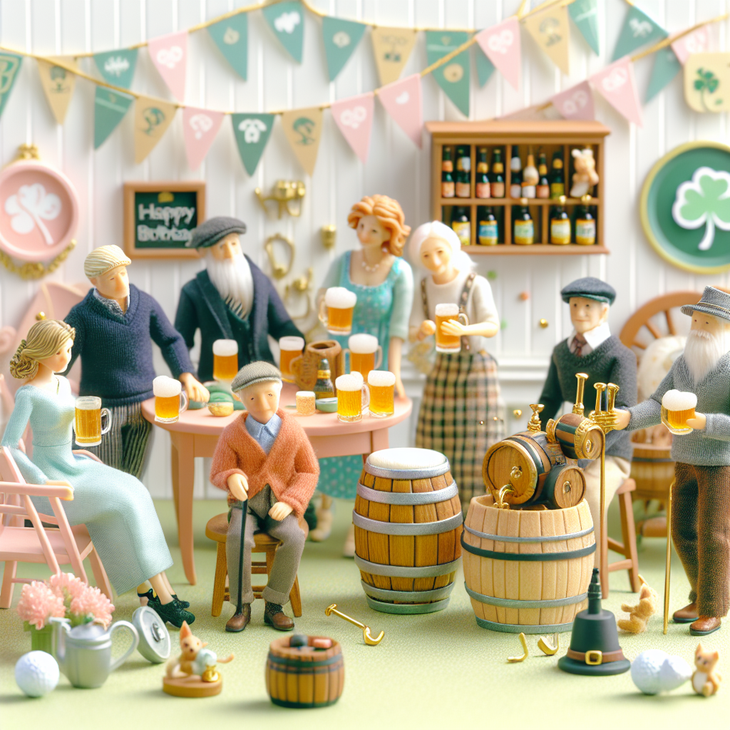 Imagine a delightful realistic scene themed around a birthday party. A cozy gathering is taking place, with a small group of friends of various genders and descents such as Caucasian, Hispanic, Middle-Eastern, and South Asian. They're surrounded by soft pastel golf motifs that create a charming and celebratory ambiance. The atmosphere is further enhanced by the sound of traditional Irish music playing in the background, imparting an inviting and homely feel to the scene. The tables are adorned with miniature, handcrafted homebrew setups used as centerpieces. These setups include tiny barrels and kettles, contributing to the overall charm and warmth of the gathering.
Generated with these themes: Golf, Irish music, homebrew .
Made with ❤️ by AI.