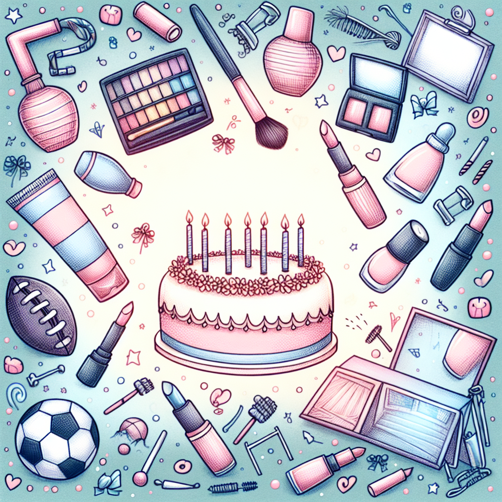 Imagine a whimsical birthday scene combining passions for both beauty and sports. Picture delicate drawings of makeup items like lipsticks, mascaras, and a palette arranged around a central birthday cake. These elements are arranged in an abstract pattern, giving a creative spin to the composition. Playfully scattered between beauty items are doodled footballs and goalposts, a fun nod to sports lovers. The color scheme is a dreamy mix of pastel hues, lending a soft and cute vibe to the artwork. This quirky mix of elements forms an attractive juxtaposition appealing to both makeup enthusiasts and football fans alike.
Generated with these themes: Makeup , and Football .
Made with ❤️ by AI.