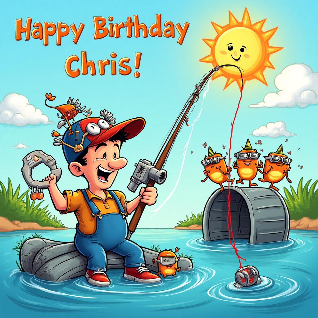 HVAC fishing , and Birthday Card