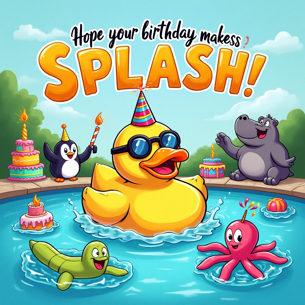 Swimming, and Birthday Card