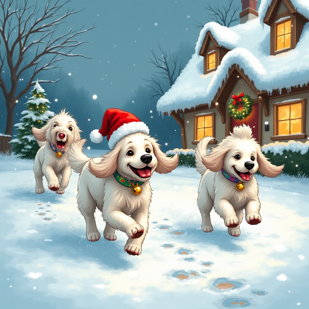 English Setters , and Christmas Card