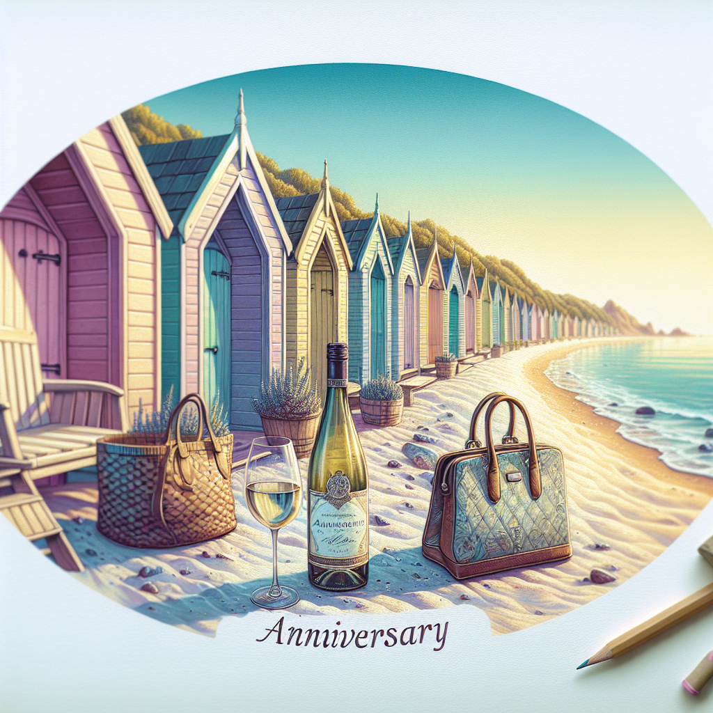 Illustrate an anniversary scene set against a backdrop of picturesque beach huts, painted in pastel colors to evoke a dreamy ambience. At the heart of this serene setting, a chilled bottle of white wine rests next to a sophisticated handbag, subtly indicating the couple's refined preferences. The scene is enriched by the soft sands underfoot, gentle waves lapping against the shore, and the warmth of the setting sun bathing the scene in golden light. This tranquil atmosphere celebrates a significant milestone in the journey of a pair who may come from any descent.
Generated with these themes: Beach huts, White wine, and Handbags.
Made with ❤️ by AI.
