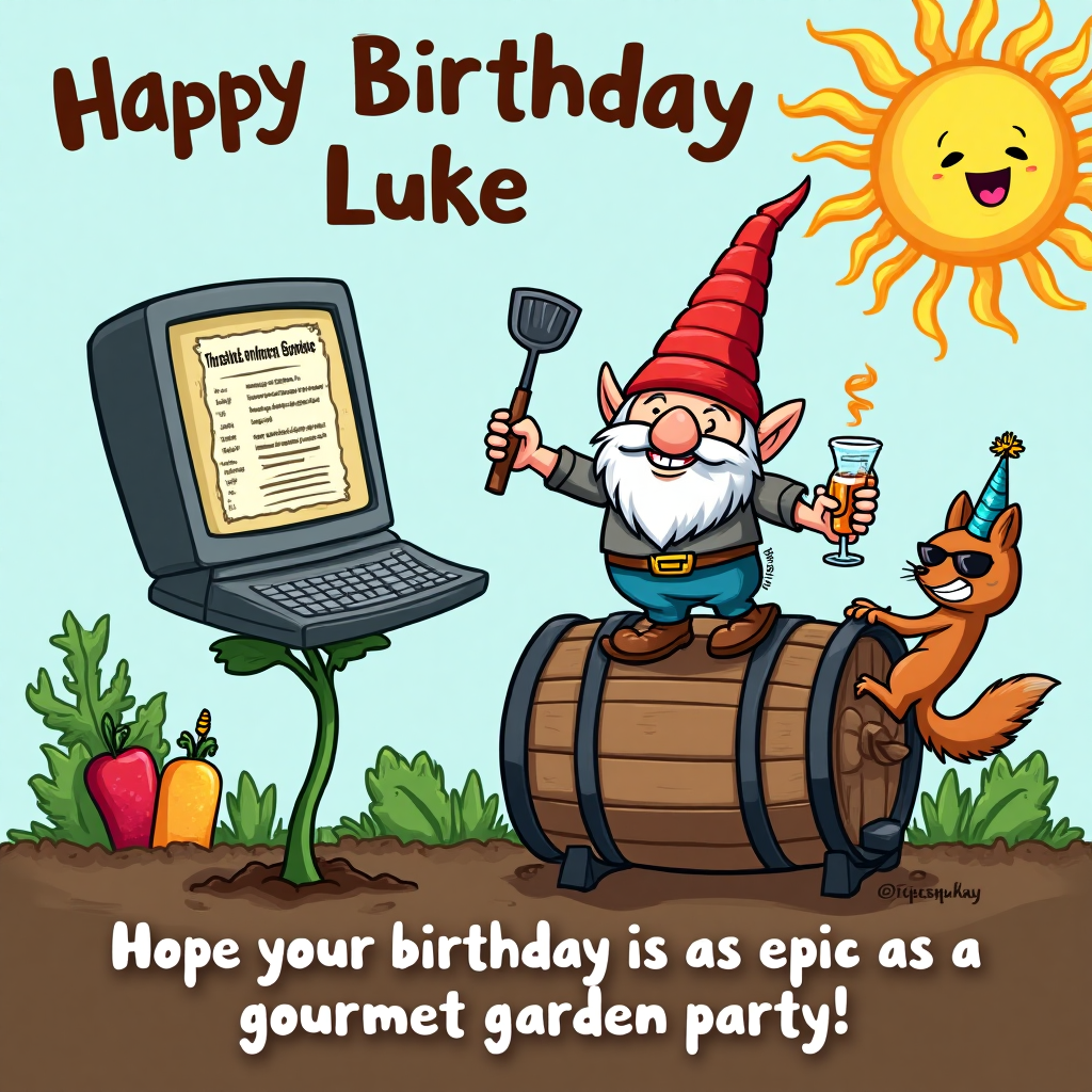 Gardening, Computers, Cooking, Wine, Whiskey, Beer, and Birthday Card