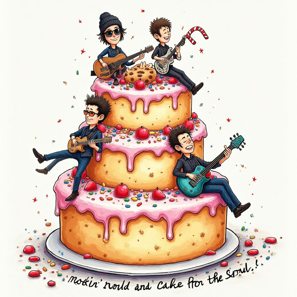 U2 Band on a Birthday Cake, and Birthday Card