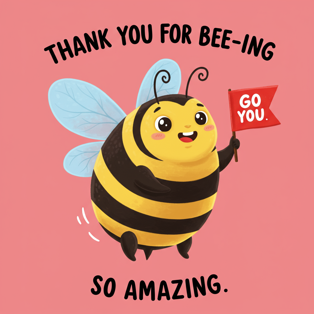 Bumble bees, and Thank-you Card