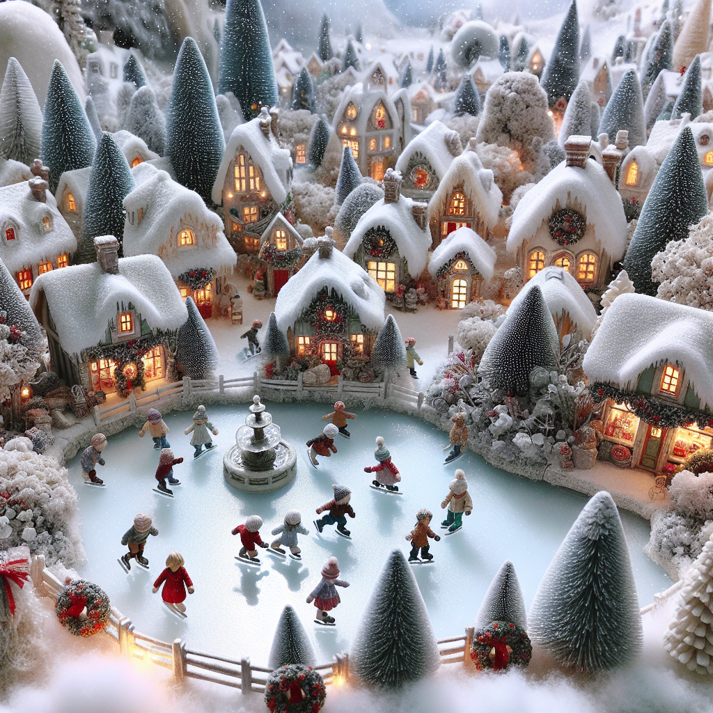 A snowy village scene with miniature houses, each window glowing with a soft, inviting light. Delicate snowflakes gently fall onto the realistic scenery, which includes a small ice-skating pond where figures glide gracefully. In the center, there's a square where 'Merry Christmas' is inscribed on a charming, frosted sign post, encompassed by festive wreaths and red ribbons.
Generated with these themes: Merry Christmas.
Made with ❤️ by AI.