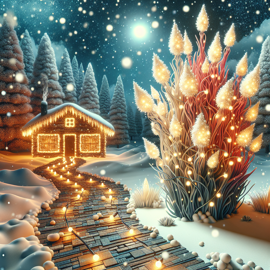 Illustration of a festive snowy landscape populated by cannabis plants wearing Christmas lights, with a path paved with hash bricks leading to a warmly lit cabin.
Generated with these interests: Cannabis, Hash, and Weed.
Made with ❤️ by AI.