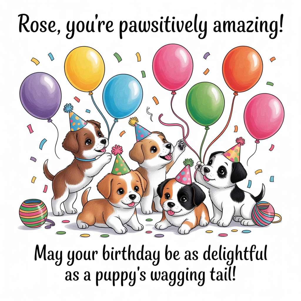 Puppies, and Birthday Card