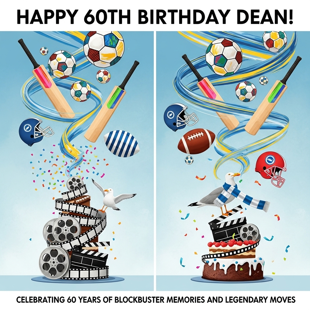 Brighton , Brighton and hove albion, Soccer, Cricket , American football , Cake, Movies, and Birthday Card