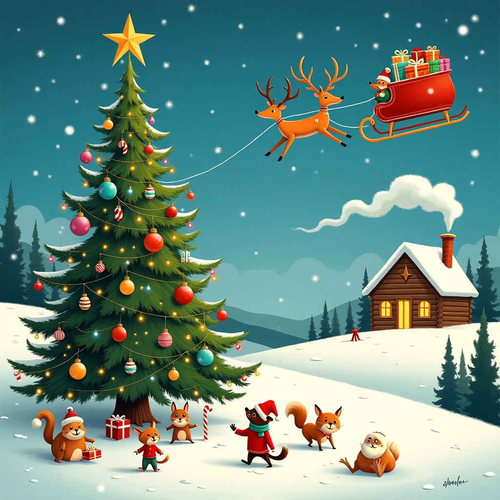 Amazing landscape Christmas Card